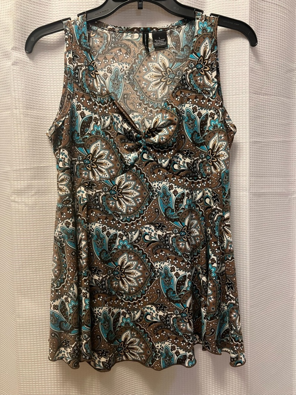 new directions Brown & Teal Paisley Sleeveless Tank